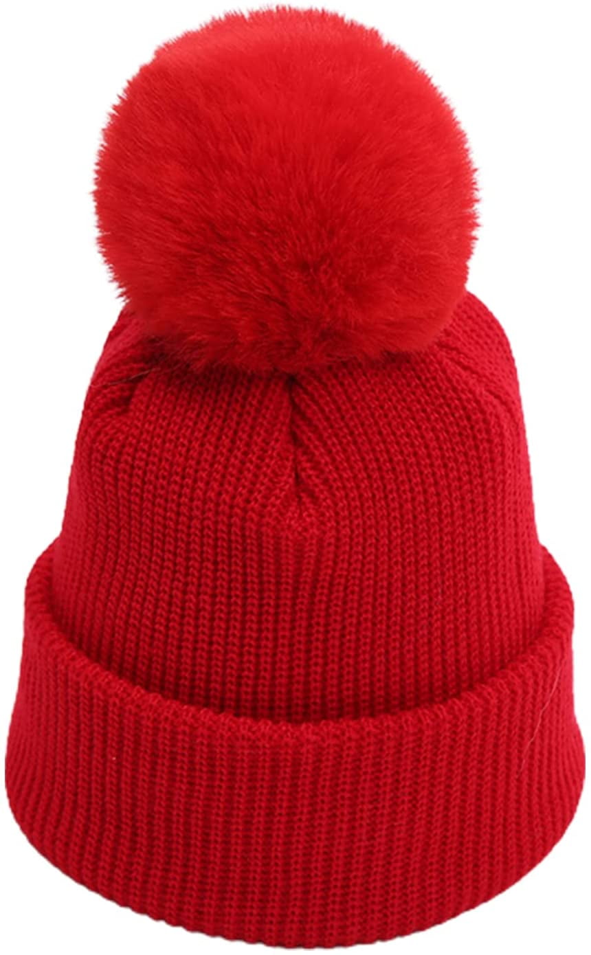 Chunky Knit Double Pom Pom Beanie Hat 