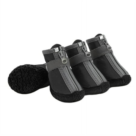 GASTROPOD 4Pcs Dog Shoes Soft Rubber Sole Anti-Slip TPR Sole Dog Boots Breathable Mesh Dog Socks 2.8x3.5cm Black