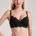 thumbnail image 6 of Feancey Plus Size Lace Underwire Bras for Women Comfort Everyday Brassiere Adjustable Straps Push Up Bra Anti-Sagging Supportive Bras Black 70B, 6 of 10