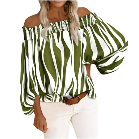 Olyvenn Long Sleeve Off-The-Shoulder Blouses Womens Tops Casual Plus Size Loose Fashion Women Comfortable For Women 2022