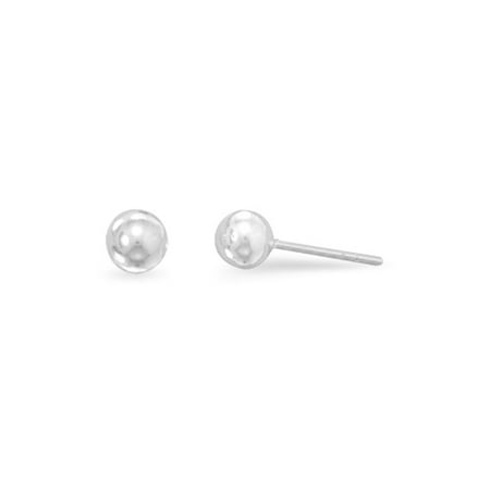 5mm Polished Ball Earrings Post Stud Sterling Silver