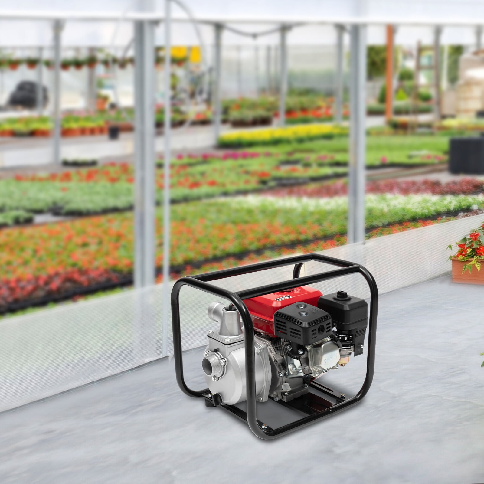 2 Inch 7.5HP Gas Water Pump with 24.61ft Hose, 4-Stroke 212CC Portable Semi-Trash Pump, 85.3ft Max Lift, Farm Irrigation Gas Pump for Irrigation, 0.95 Gals Fuel Tank