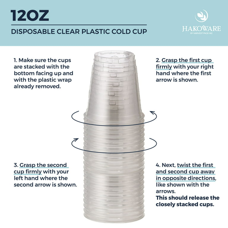 FOCUSLINE 200pack 12 oz Clear Plastic Cups Disposable, Plastic Clear Cups  Reusable, Clear Plastic Dr…See more FOCUSLINE 200pack 12 oz Clear Plastic