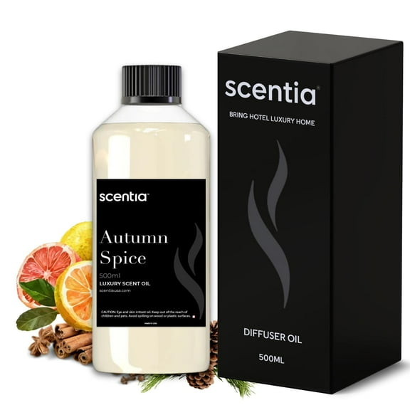 Scentia Autumn Spice Essential Oil – 500ml Fall Blend with Pumpkin Spice Notes | Diffuser Oil for Home, Halloween & Thanksgiving Décor | Aromatherapy, Candle & Soap Making