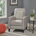 thumbnail image 6 of GDF Studio Theresa Contemporary Fabric Upholstered Pushback Recliner, Gray and Dark Brown, 6 of 11