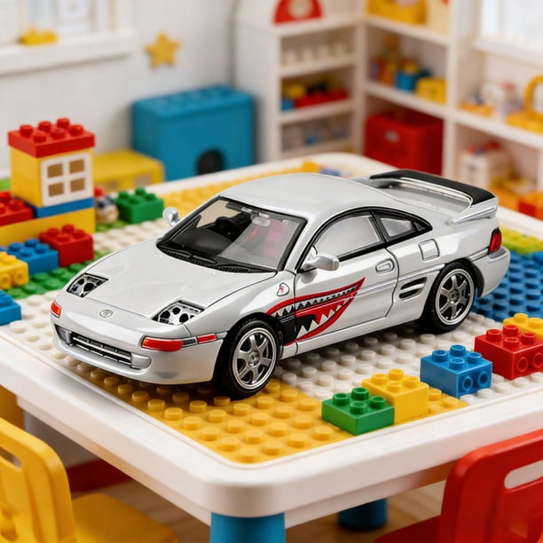 Modelo de coche a escala 1:64, modelo de coche fundido a presión, decoración del hogar, colección artesanal Plata