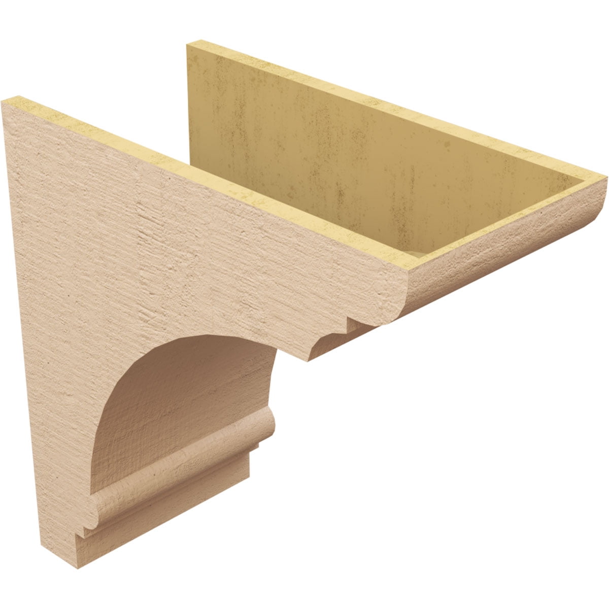 12"W x 24"D x 24"H Classic Hughes Rough Cedar Woodgrain TimberThane Corbel, Primed Tan