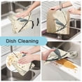 thumbnail image 2 of 6 Pieces of Kitchen Towels 11x11Inch Kitchen Dish Cloths Kitchen Dish Towels Reuseable Cleaning Cloths Blue Painting Bird, 2 of 9