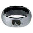 thumbnail image 2 of Tungsten Iowa Hawkeye State Windmill Band Ring 8mm Men Women Comfort Fit Black Dome Brushed Gray Polished, 2 of 4