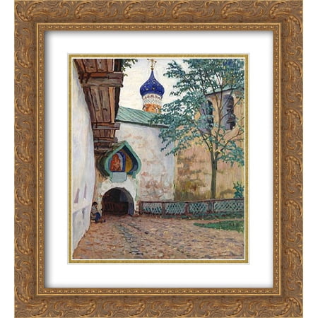 Nikolay Bogdanov Belsky 2x Matted 20x24 Gold Ornate Framed Art Print 'Pechersky Monastery'