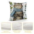 thumbnail image 4 of ARISTURING Spring Cat Sage Green Leaves Pillow Covers Watercolor Eucalyptus Floral Couch Pillow Cases Summer Green Leaf Print White Throw Pillows Home Decor for Room Bedroom Cushion Outdoor, 4 of 5