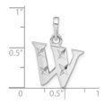 thumbnail image 2 of 925 Sterling Silver Solid Polished Sparkle Cut Letter Name Personalized Monogram Initial W Pendant Necklace Measures 23x, 2 of 2