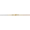 thumbnail image 3 of 14k Tri-Color 1.5mm Diamond-cut Rope Chain Anklet in 14k Yellow, White, and Rose Gold Tri-Color, 3 of 3