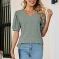 thumbnail image 3 of Samickarr Summer Tops For Men Going Out Tops Fashion Women Short Sleeve Comfortable Breathable V-Neck Blouses Shirt Tops, 3 of 6