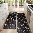 thumbnail image 4 of Kitchen Rugs Sets Of 2,Colorful Mushroom Leaf Black Pattern Anti Fatigue Kitchen Mat Rugs Non Slip Washable,Decorative Kitchen Floor Mats for Kitchen,Sink,Laundry,17"x47"+17"x47", 4 of 5