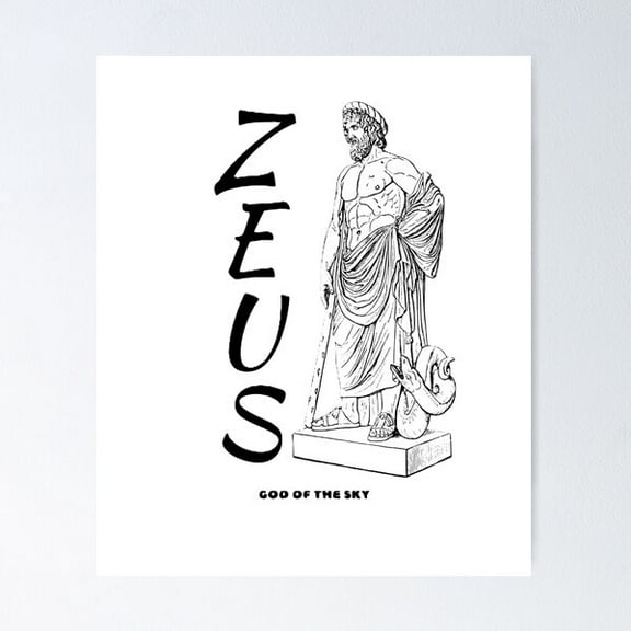 Zeus - The God Of The Sky | Greek Mythology Art Poster Wall Art, Modern Wall Decor For Living Room Bedroom, 8x12 UNFRAMED