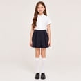 thumbnail image 2 of Girls Pleated Uniform Skirts with Shorts Elastic Waist Toddler Kids Cute Mini Tennis Skirt Back to School Clothes,120, 2 of 8