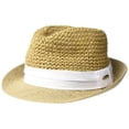 thumbnail image 1 of Sombrero Fedora de Paja Tejida a Crochet Steve Madden 57 cm Blanco, 1 of 2
