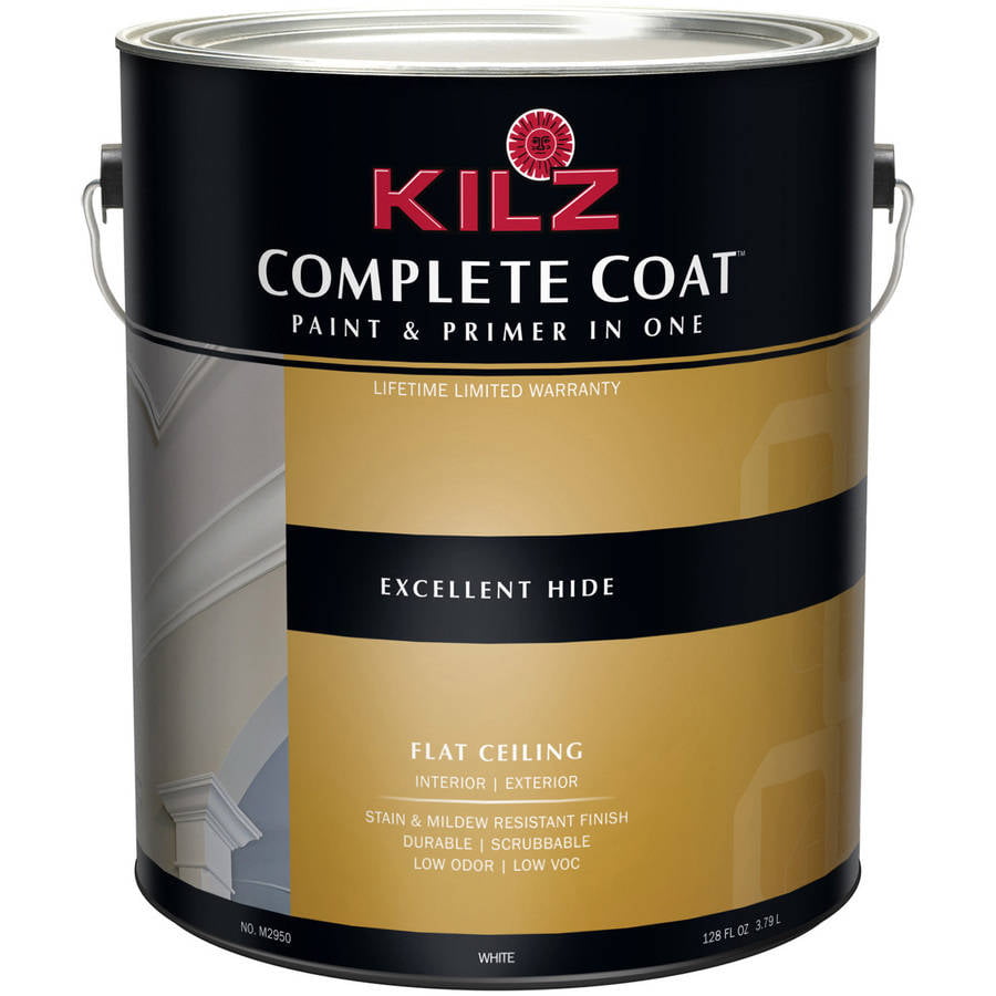 KILZ Complete Coat Ceiling Paint, Flat White, 1 Gallon