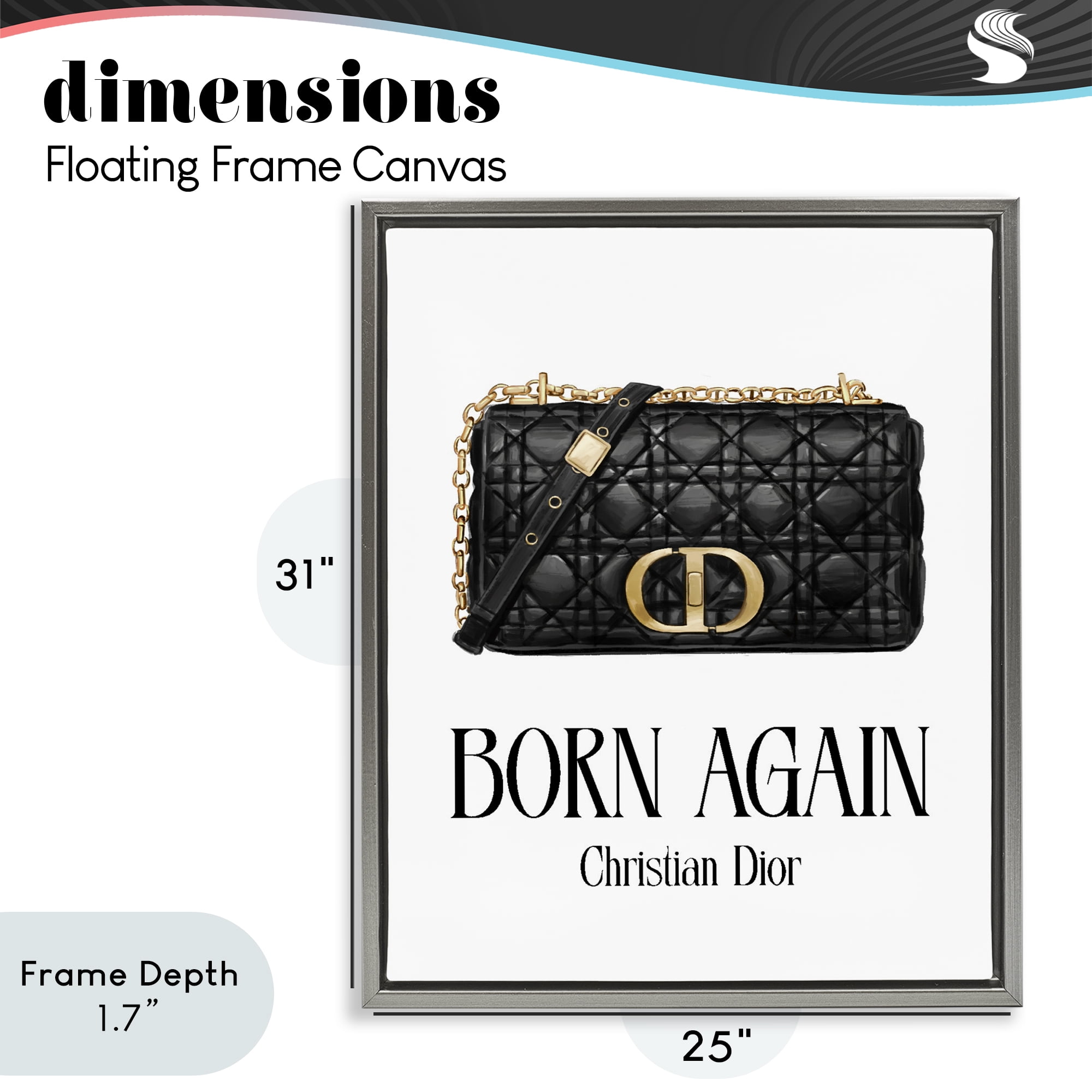Stupell Industries Born Again Christian Bag Gray Framed Floater Canvas Wall Art, design by Ziwei Li