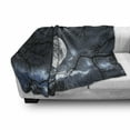 thumbnail image 3 of Forest Soft Flannel Fleece Throw Blanket, Full Moon at Night in Forest Winter Time Dramatic Days Lunar Photo, Cozy Plush for Indoor and Outdoor Use, 70" x 90", Blue Black Yellow, by Ambesonne, 3 of 6