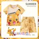 thumbnail image 1 of Conjunto de ropa de Pikachu Pokemon para niños y niñas, camiseta de manga corta, pantalones cortos, chándal deportivo, conjuntos de pijamas, 2023 qym unisex, 1 of 2