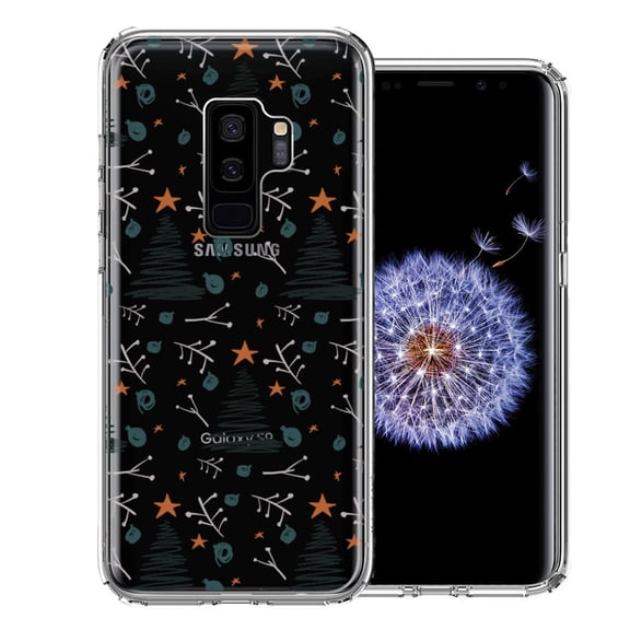 MUNDAZE For Samsung Galaxy S9 Plus Holiday Christmas Trees Design Double Layer Phone Case Cover