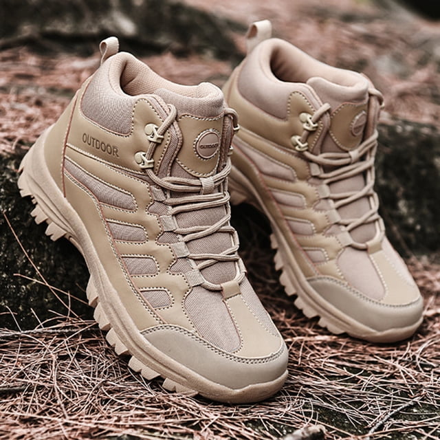 Tenis Botines Botas Altas de Senderismo Unisex Antideslizantes para Hombre Mujer (42) Color Arena Likrtyny Tenis De Mujer Tenis De Hombre