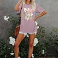 thumbnail image 5 of Purple Tshirts for Women Flower Graphic Tees Short Sleeve Shirts 2025 Summer Casual Loose Fit Beach Tops Going Out Tops for Women, 5 of 6
