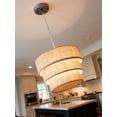 thumbnail image 3 of 3-Tier Linen Drum Chandelier, Modern Ceiling Pendant Lights Fixture E26, Round Adjustable Suspension Hanging Lamp for Dining Room, Fabric Lampshade Chandelier for Kitchen Island, Living room, etc., 3 of 5