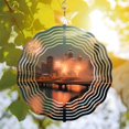 thumbnail image 3 of Metal Hanging Wind Spinners & Chimes - Artistic Circular Wave Design for Yard & Garden - Vibrant Colors & Dynamic Patterns, 3 of 6