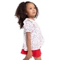 thumbnail image 3 of Wonder Nation Toddler Girls Ruffled Tiered Top with Short Sleeves, Sizes 12M-5T, 3 of 8