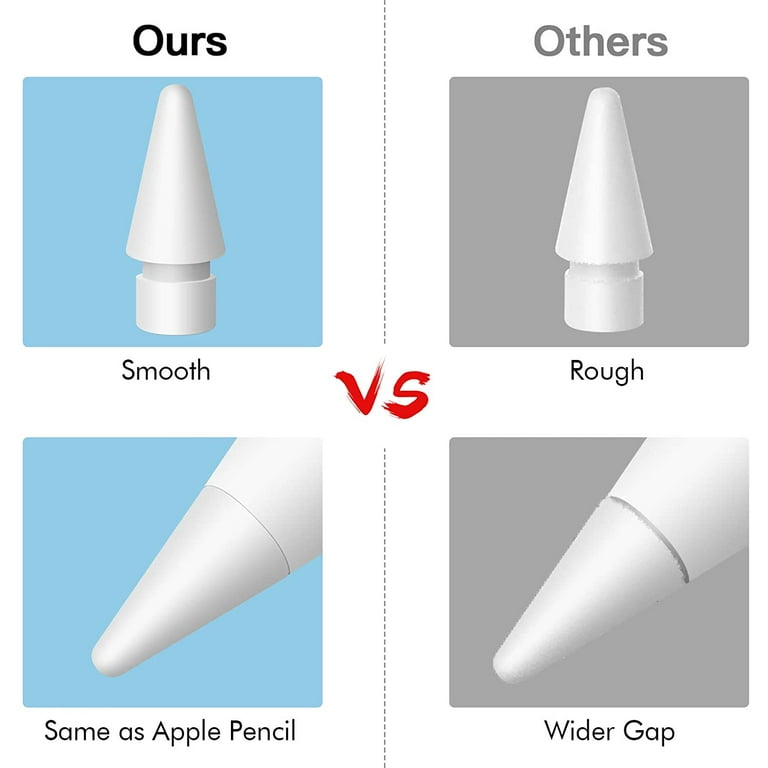 MEKO 4-Pack White Replacement Tips for Apple Pencil 1st 2nd Gen