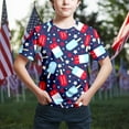 thumbnail image 2 of Gerichy Shirts for Boys Boys Tshirt Toddler Boys Girls Summer Short Sleeve Independence Day Style Cartoon Print T Shirt Tops Casual Shirt Children's Clothing, 2 of 4