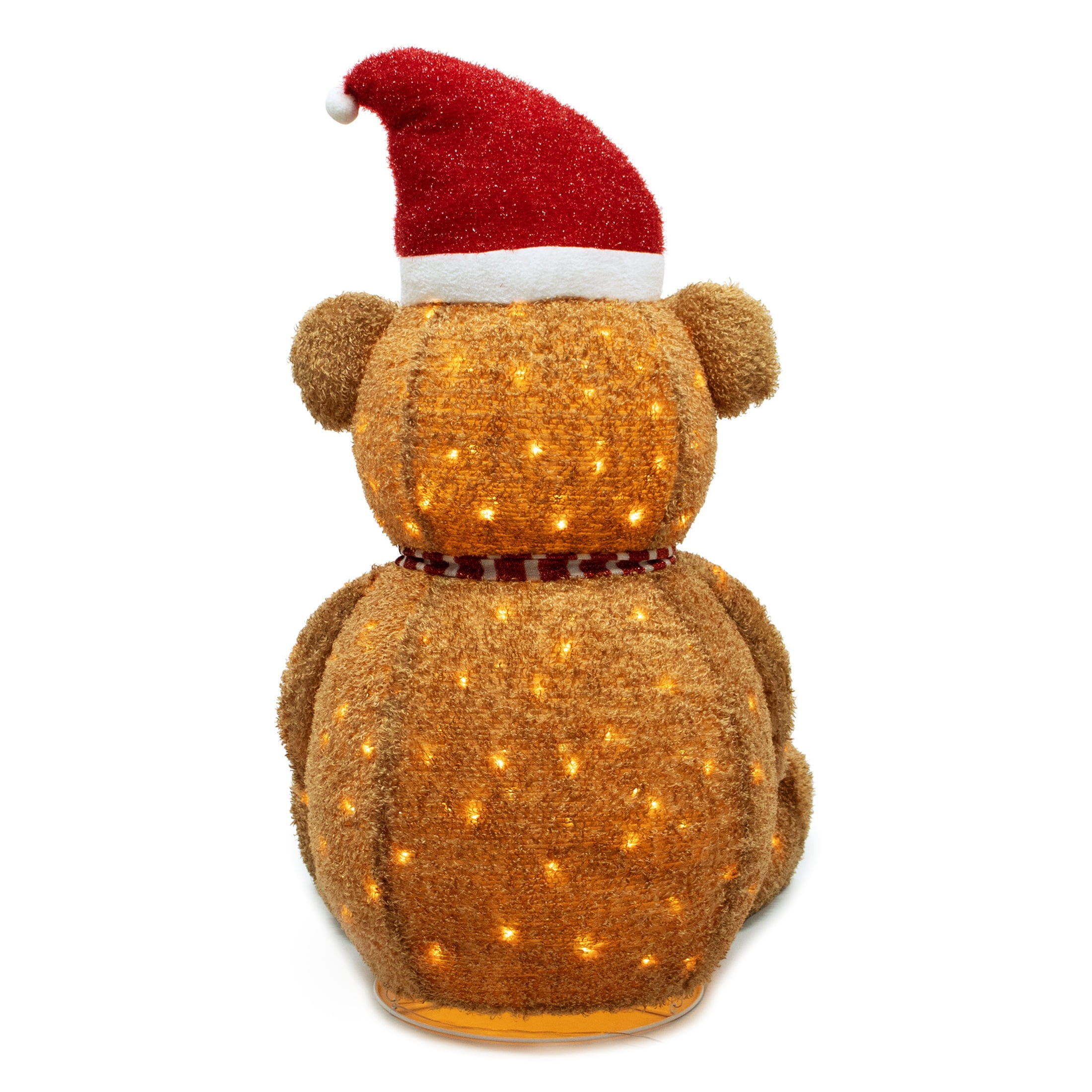 Indoor/Outdoor Light-Up Fluffy Pop-Up Bear Christmas Decoration with 230 LED Lights, Warm White, 55", by Holiday Time