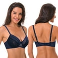 thumbnail image 4 of Curve Muse Women's Plus Size Unlined Balconette Underwire Sheer Lace Bra-2PK-NAVY,BEIGE-40D, 4 of 7