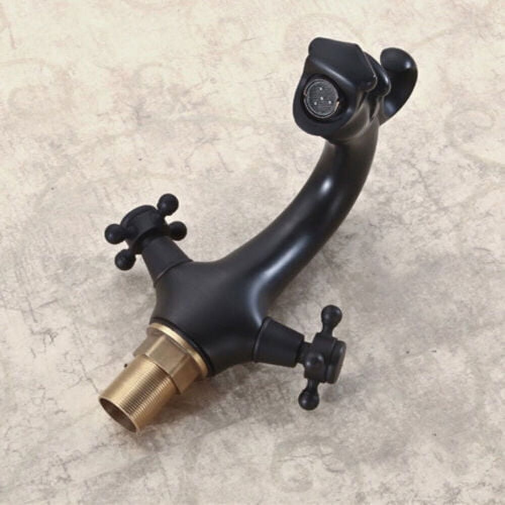 Double Handles Mixer Tap Dragon-shaped Bathroom Vanity Basin Sink Brass Faucet