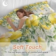 thumbnail image 5 of Watercolor Lemon Bedding 3 Piece Duvet Cover Set Full Size, Eucalyptus Leaf Fruit Yellow Flower Soft Microfiber Comforter Cover with Zipper Closure & Pillowcases, Wrinkle & FadeResistant Quilt Cover, 5 of 9