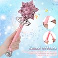 thumbnail image 2 of Varita de juguete con forma de copo de nieve, varita luminosa, accesorio para cosplay de princesa, varita infantil con música y luces, juguete para fiestas de príncipes, 2 of 7