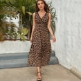 thumbnail image 3 of Leopard Dress Summer Street Style Bohemia Long Dresses Female Sleeveless Printed Maxi Dress, 3 of 9