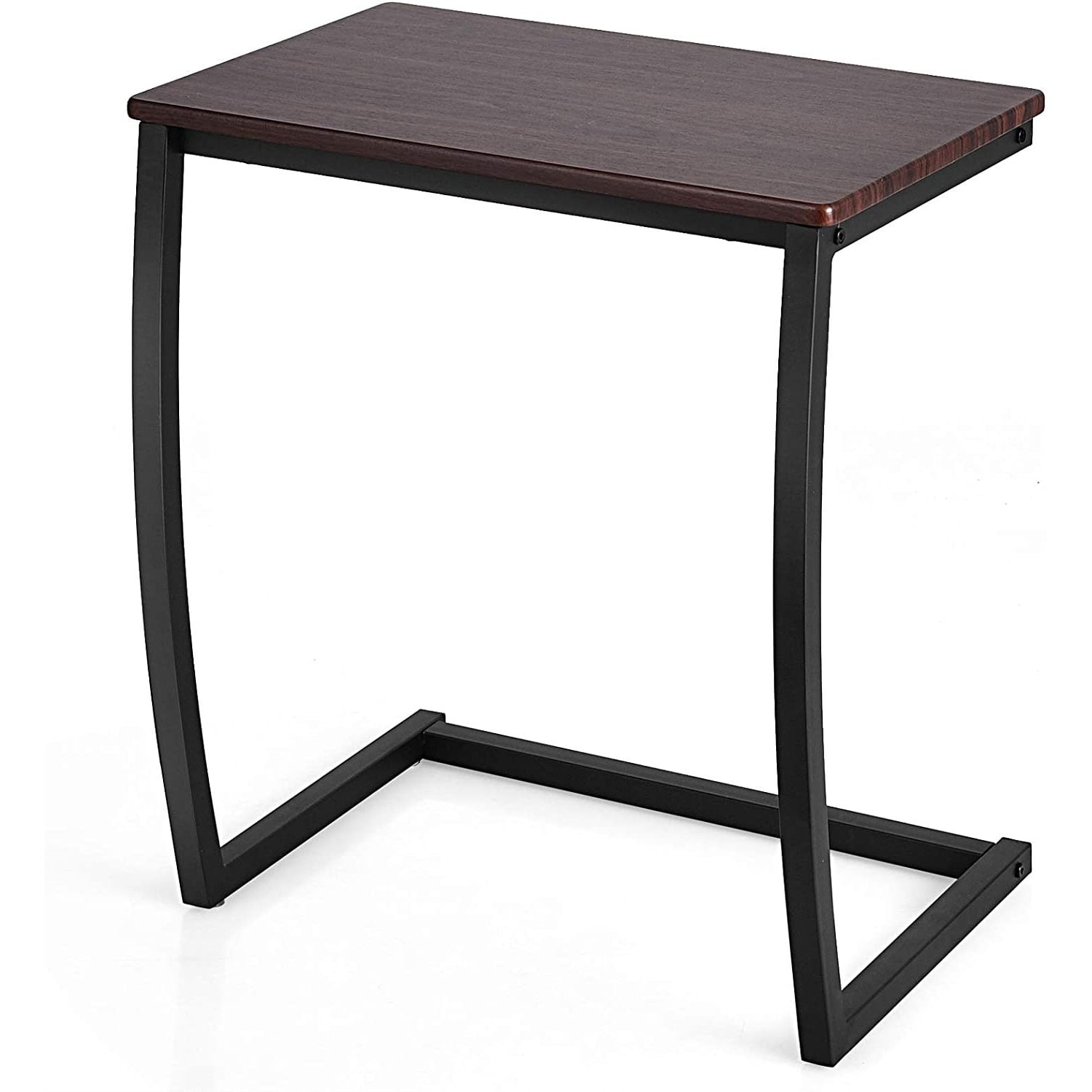 Couch Table Sofa Side C Table, CShaped End Table with Steel Frame