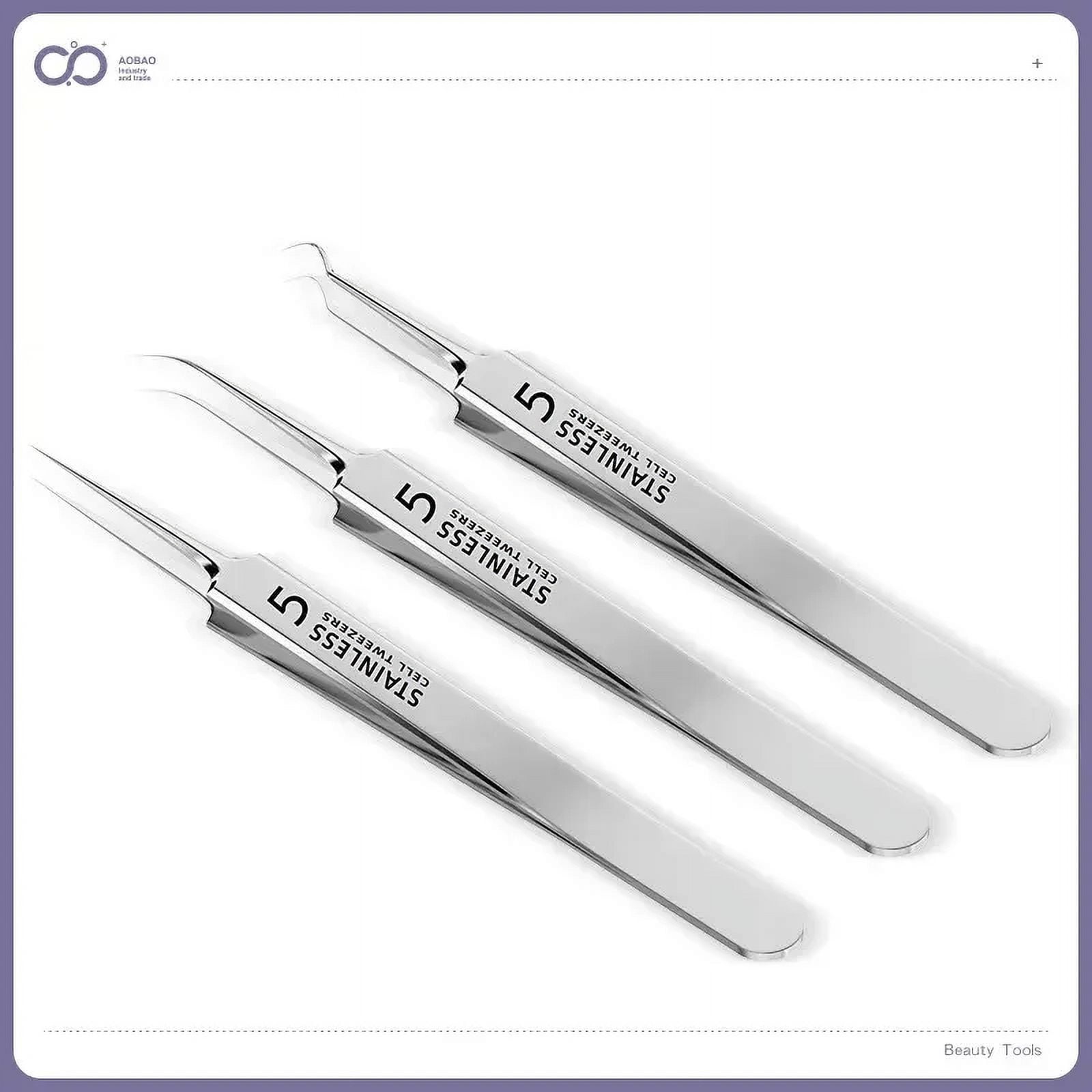 4-11Pcs Ingrown Hair Tweezers Acne Blackhead Removal Needles Black Dots Cleaner Pore Cleaner Deep Cleansing Face Skin Care Tools