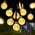 thumbnail image 2 of 2 luces solares de cadena de 50 LED de 32 pies con forma de globo de cristal para exteriores, impermeables, con 8 modos de iluminación para jardín y patio, 2 of 8