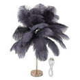 thumbnail image 2 of Lampe de Table à Plumes Ostrich, 30 Pcs Plumes 3 Couleurs Réglables Sans Fil Rechargeable par USB avec Contrôle Tactile, Lampe de Chevet Décorative Moderne avec Ampoule Incluse pour Chambre et Salon, 2 of 8