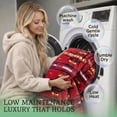 thumbnail image 3 of Sacred Thread Fleece Blanket South Western, Reversible Mexican, Vibrant Aztec Blankets and Throws for Aztec Decor for Home (Pink Flannel / Sherpa) (King (87''x95''), 3 of 10