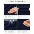 thumbnail image 3 of QUALFORT Women’s Cable Knit Sweater, Crew Neck Lightweight Long Sleeve Pullover, Navy, Size M, 3 of 7
