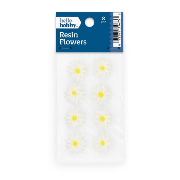 Hello Hobby Accessories Resin Daisies, 8 piece