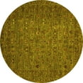 thumbnail image 1 of Ahgly Company Indoor Round Abstract Yellow Modern Area Rugs, 8' Round, 1 of 4