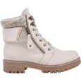 thumbnail image 2 of Women's Cliffs by White Mountain Mandy Ankle Boot Winter White Distressed Textile/Sweater Fabric 9 M, 2 of 4