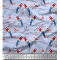 thumbnail image 1 of Soimoi Poly Georgette Fabric Branches,Leaves & Macaw Parrot Bird Print Fabric by Yard 42 Inch Wide, 1 of 3